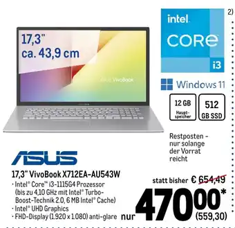 METRO Asus 17,3" VivoBook X712EA-AU543W Angebot