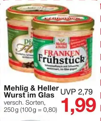 Jawoll Mehlig & Heller Wurst im Glas 250g Angebot