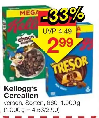 Jawoll Kellogg's Cerealien 660-1000g Angebot