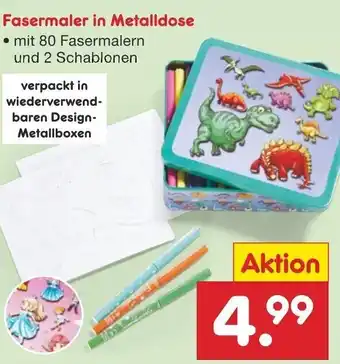 Netto Marken-Discount Fasermaler in Metalldose Angebot