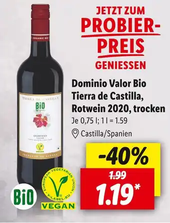 Lidl Dominio valor bio rotwein Angebot