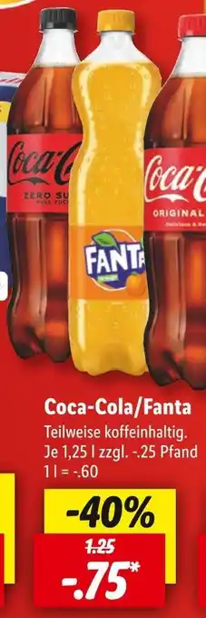 Lidl Coca-cola/fanta softdrinks Angebot