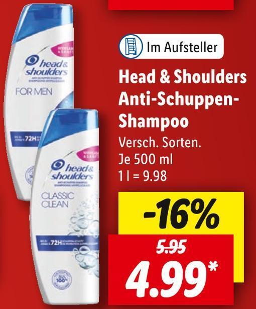 Head & shoulders antischuppenshampoo Angebot bei Lidl