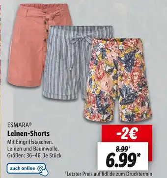 Lidl Esmara leinen-shorts Angebot