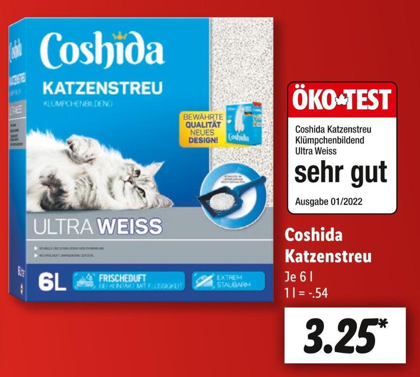 Coshida katzenstreu Angebot bei Lidl
