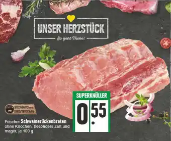 E-Center Frischer Schweinerückenbraten 100g Angebot