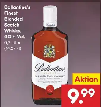 Netto Marken-Discount Ballantine's Finest Blended Scotch Whisky, 40% Vol. 0,7 L Angebot