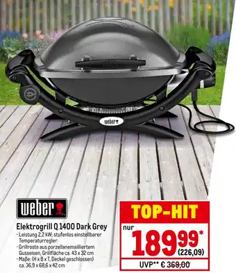 METRO Weber Elektrogrill Q1400 Dark Grey Angebot