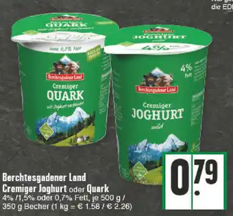 E-Center Berchtesgadener Land Cremiger Joghurt oder Quark 500/350g Becher Angebot