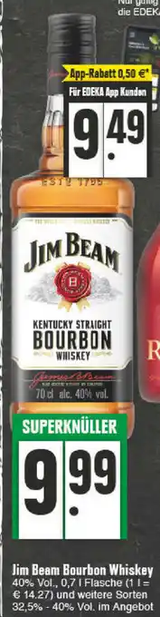 E-Center Jim Beam Bourbon Whiskey 0,7L Angebot