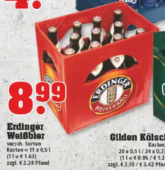 E-Center Erdinger Weißbier 11x0,5L Angebot