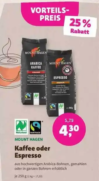 Denns BioMarkt Kaffee oder espresso Angebot