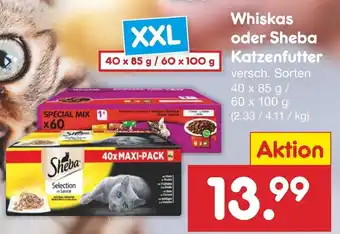 Netto Marken-Discount Whiskas oder Sheba Katzenfutter Angebot