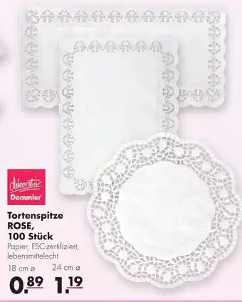 Handelshof Demmler Tortenspitze Rose, 100 Stück Angebot