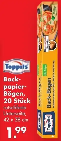 Handelshof Toppits Backpapier Bögen, 20 Stück Angebot