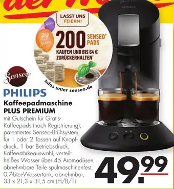 Handelshof Senseo Philips Kaffeepadmaschine Plus Premium Angebot