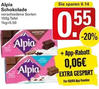 WEZ Alpia Schokolade 100g Tafel Angebot