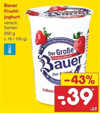 Netto Marken-Discount Bauer Fruchtjoghurt 250 g Angebot