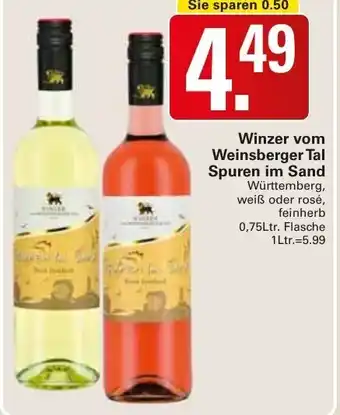 WEZ Winzer vom Weinsberger Tal Spuren im Sand 0,75 Ltr. Flasche Angebot