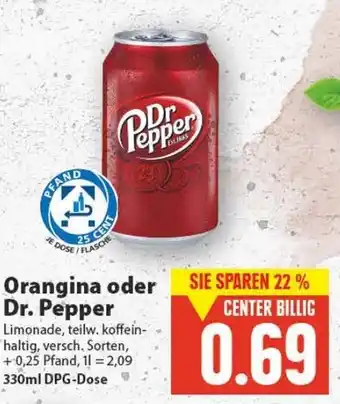 E-Center Orangina oder Dr. Pepper 330ml Angebot