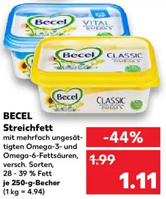 Kaufland Becel Streichfett 250 g Becher Angebot