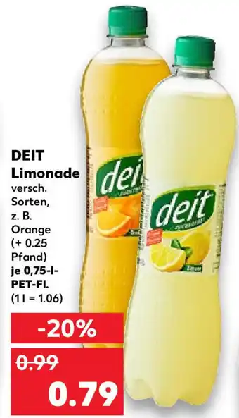 Kaufland Deit Limonade 0,75 L PET-Fl. Angebot