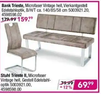 Möbel Boss Bank Trieste oder Stuhl Trieste II Angebot