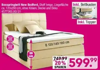 Möbel Boss Boxspringbett New Bedford Angebot