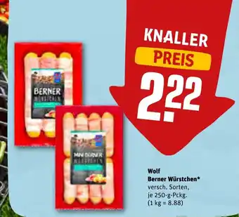 REWE Wolf Berner Wurstchen 250g Angebot