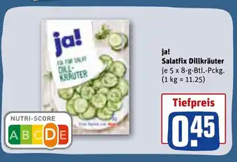 REWE ja! Salatfix Dillkrauter 5*8g Angebot