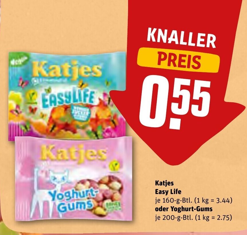 Katjes Easy Life o. YoghurtGums 160/200g Angebot bei REWE