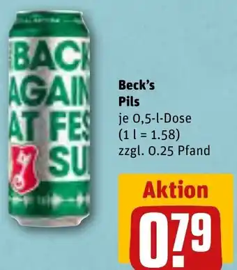 REWE Beck's Pils 500ml Angebot