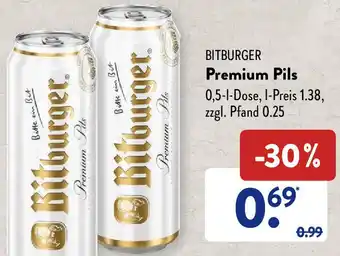 Aldi Süd Bitburger Premium Pils 0,5 L Dose Angebot