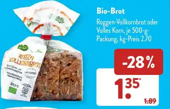 Aldi Süd Bio Brot 500 g Packung Angebot