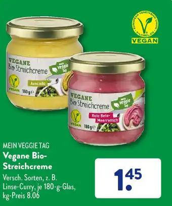 Aldi Süd Mein Veggie Tag Vegane Bio Streichcreme 180 g Glas Angebot