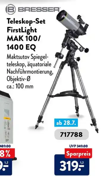 Aldi Süd Bresser Teleskop Set FirstLight MAK 100/1400 EQ Angebot