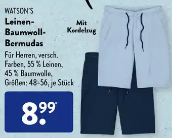 Aldi Süd Watson's Leinen Baumwoll Bermudas Angebot