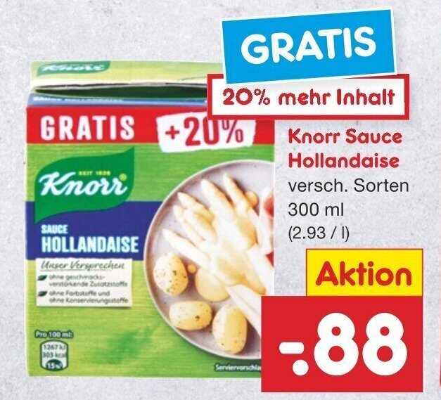 Knorr Sauce Hollandaise 300 ml Angebot bei Netto MarkenDiscount