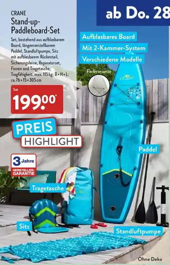 Aldi Nord Crane Stand-up Paddleboard Set Angebot