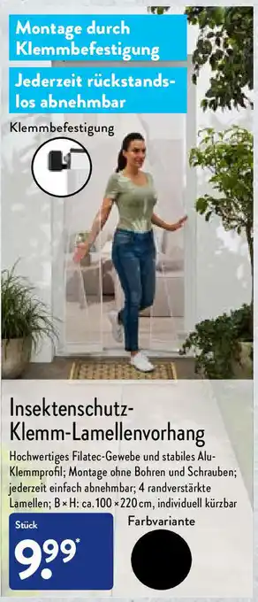 Aldi Nord Insektenschutz Klemm Lamellenvorhang Angebot