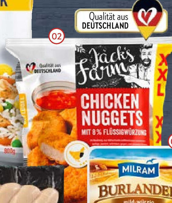 Jack's Farm Chicken Nuggets XXL 1000 g Packung Angebot bei Aldi Nord
