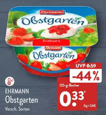 Aldi Nord Ehrmann Obstgarten 125 g Becher Angebot