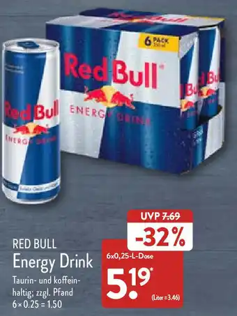 Aldi Nord Red Bull Energy Drink 6x0,25 L Dose Angebot