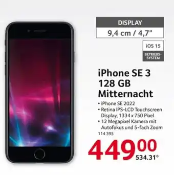 Selgros iPhone SE 3 256Gb Angebot