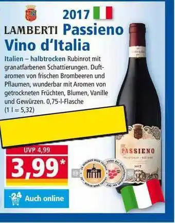 Norma Lamberti Passieno Vino d'Italia Angebot