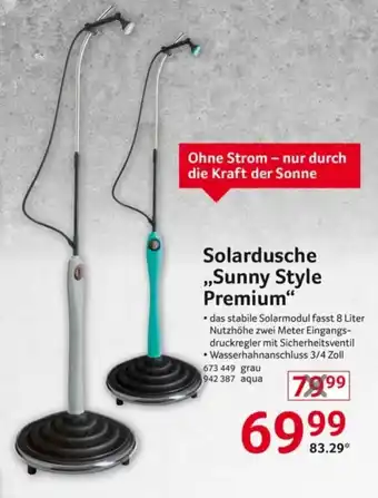 Selgros Solardusche Sunny Style Premium Angebot