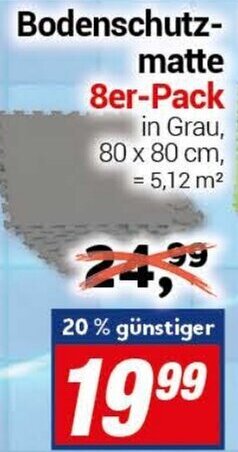 CENTERSHOP Bodenschutzmatte 8er Pack Angebot
