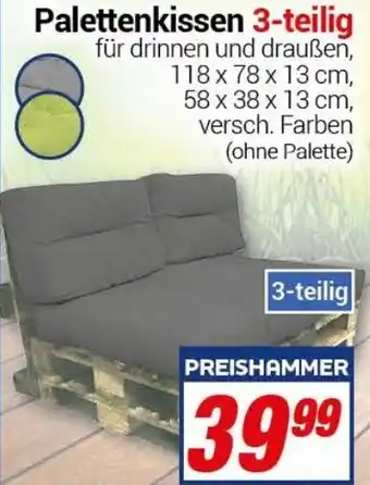 CENTERSHOP Palettenkissen 3 teilig Angebot