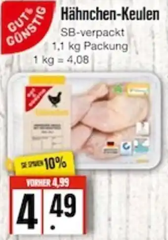 Edeka Frischemarkt Gut & Günstig Hähnchen Keulen 1,1 kg Packung Angebot