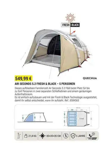 Decathlon Air seconds 5.2 fresh & black Angebot